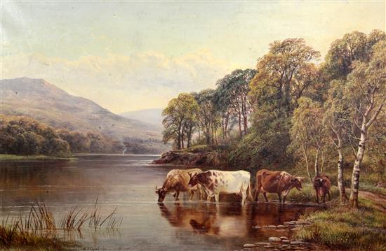 William Vivian Tippett (1833-1910) Friars Crag, Keswick and Tortworth Lake 24 x 36in.